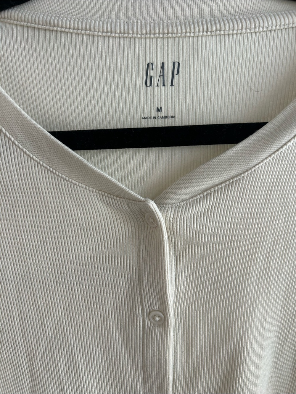 GAP Cream Ribbed Button-Front Cardigan - Picture 5 of 6